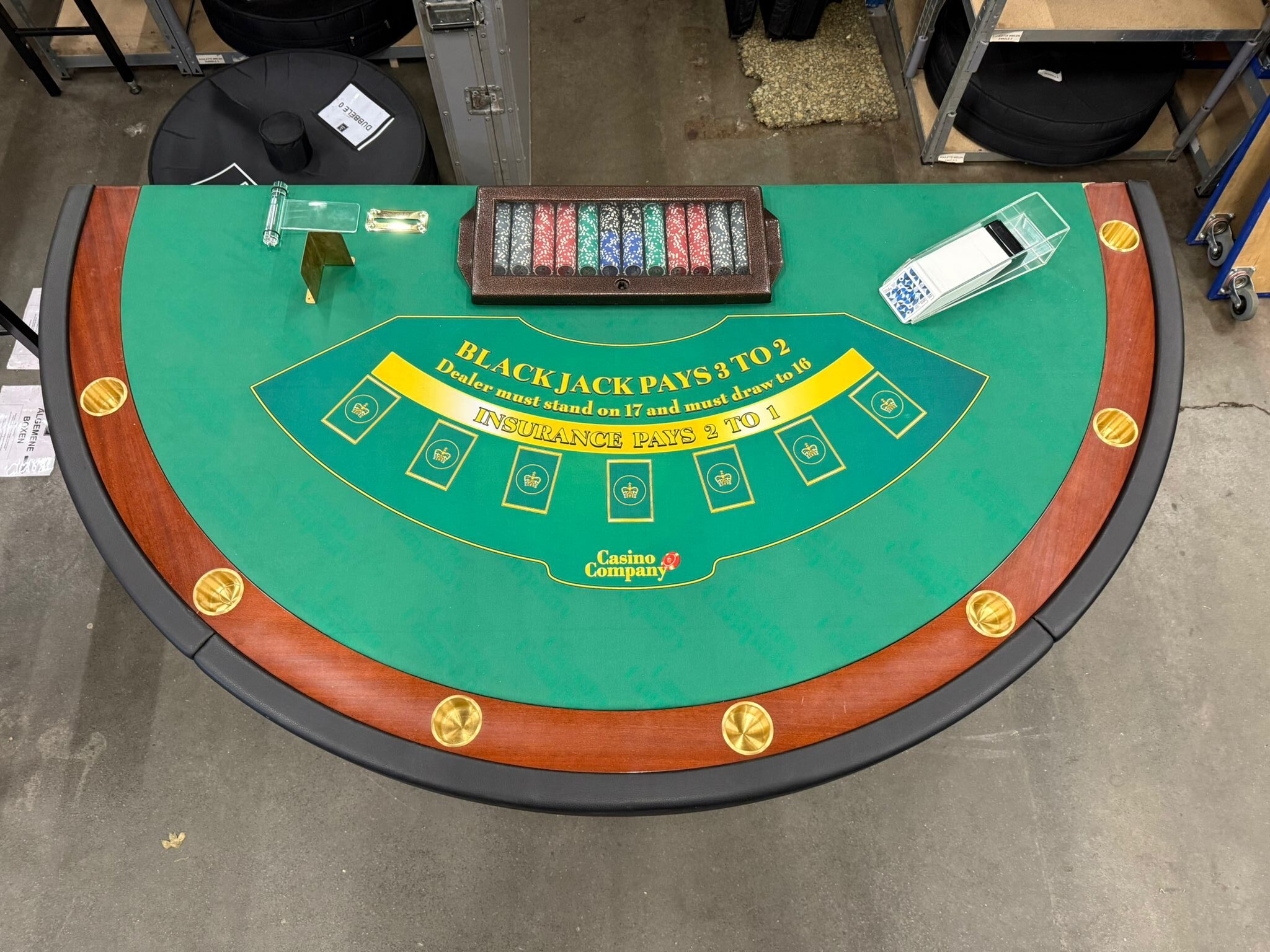 luxe groene blackjack tafel